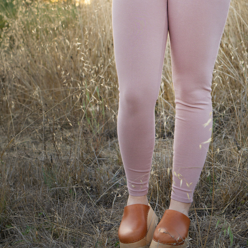 Hand-Dyed Leggings || Suede Pink