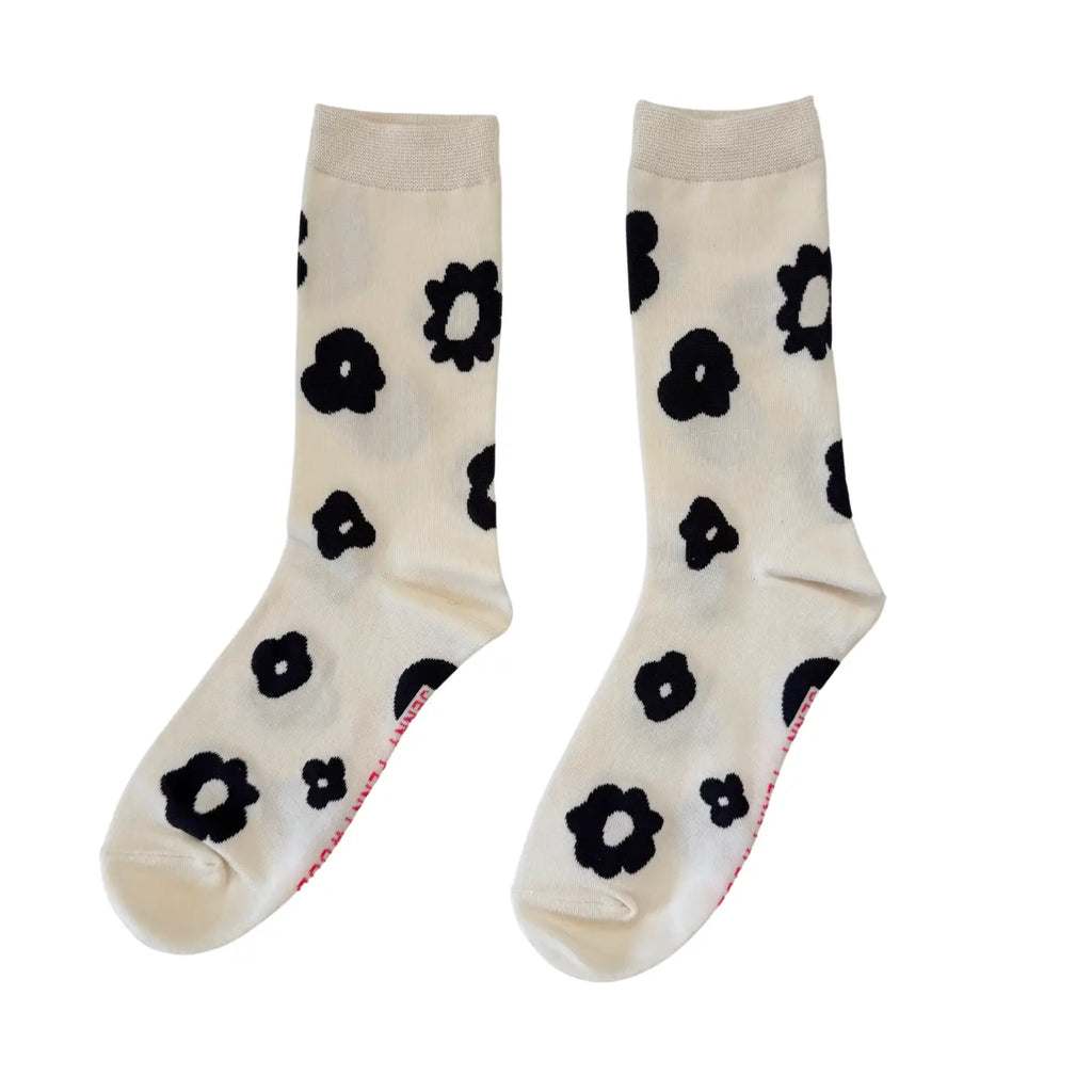 Crew Socks || Celeste || Black & Natural
