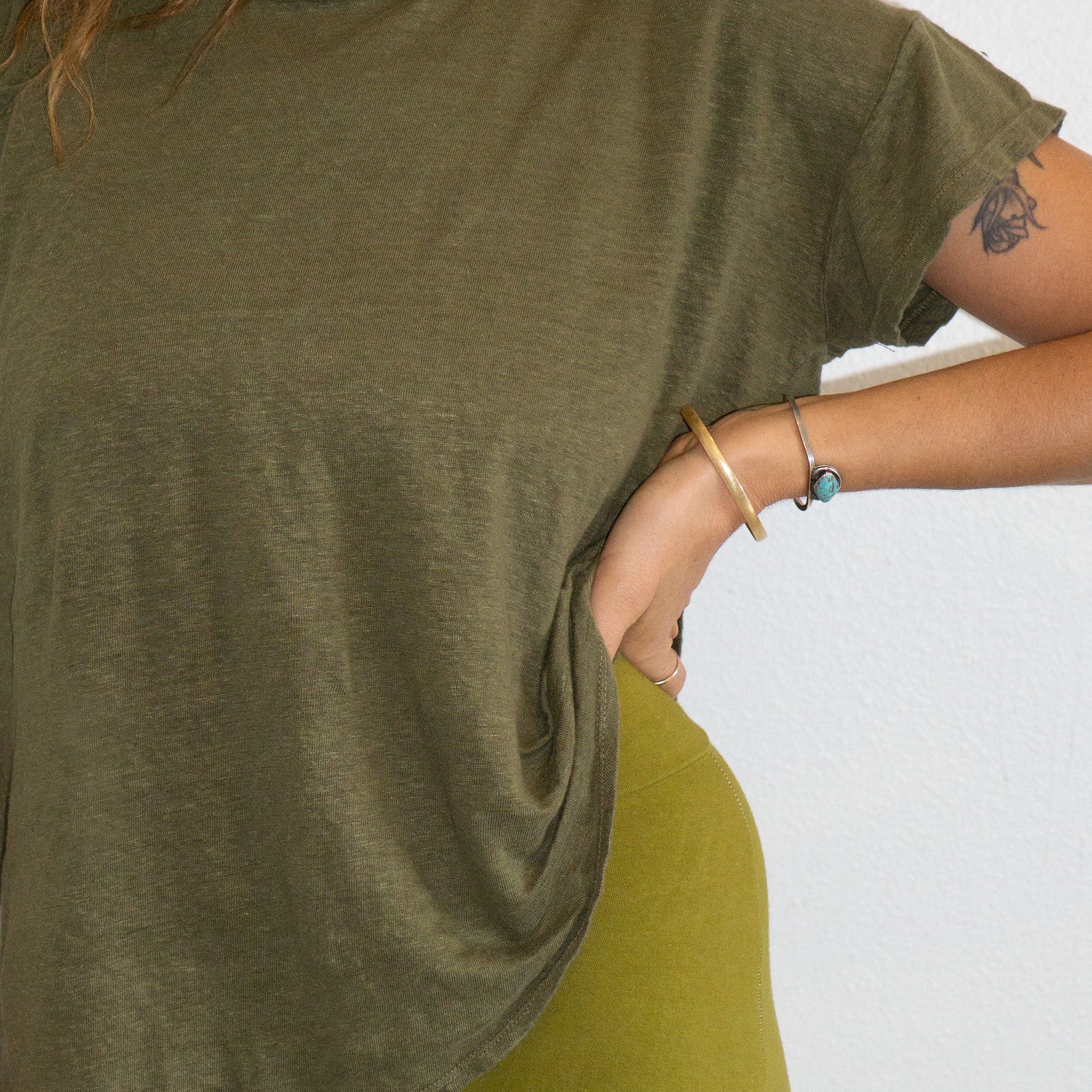 Zoe Top || Linen Jersey || Moss