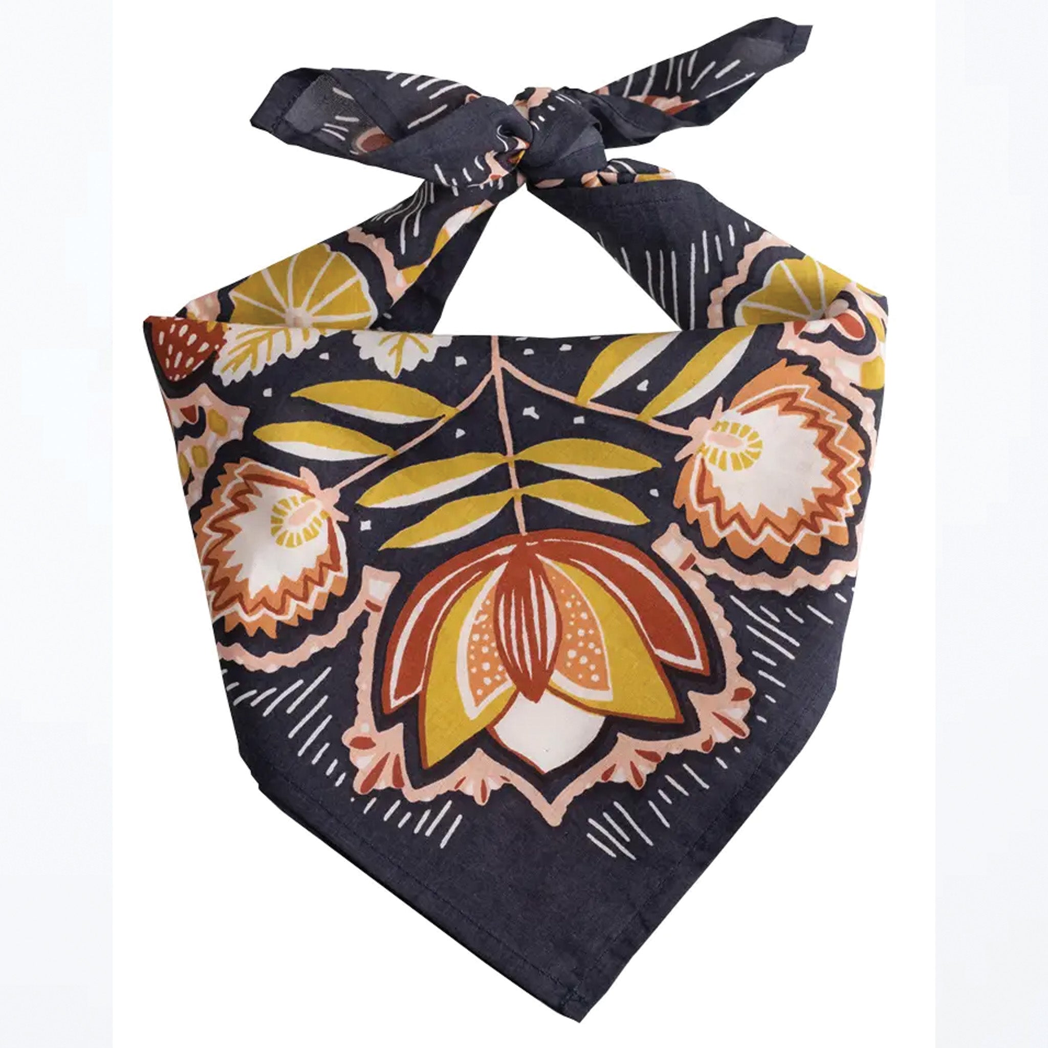 Hand-Printed Cotton Bandana