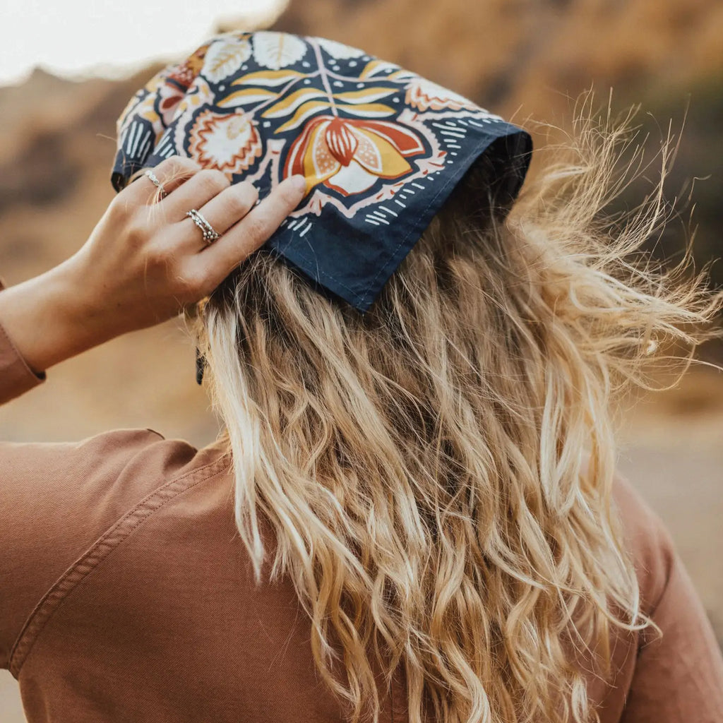 Hand-Printed Cotton Bandana