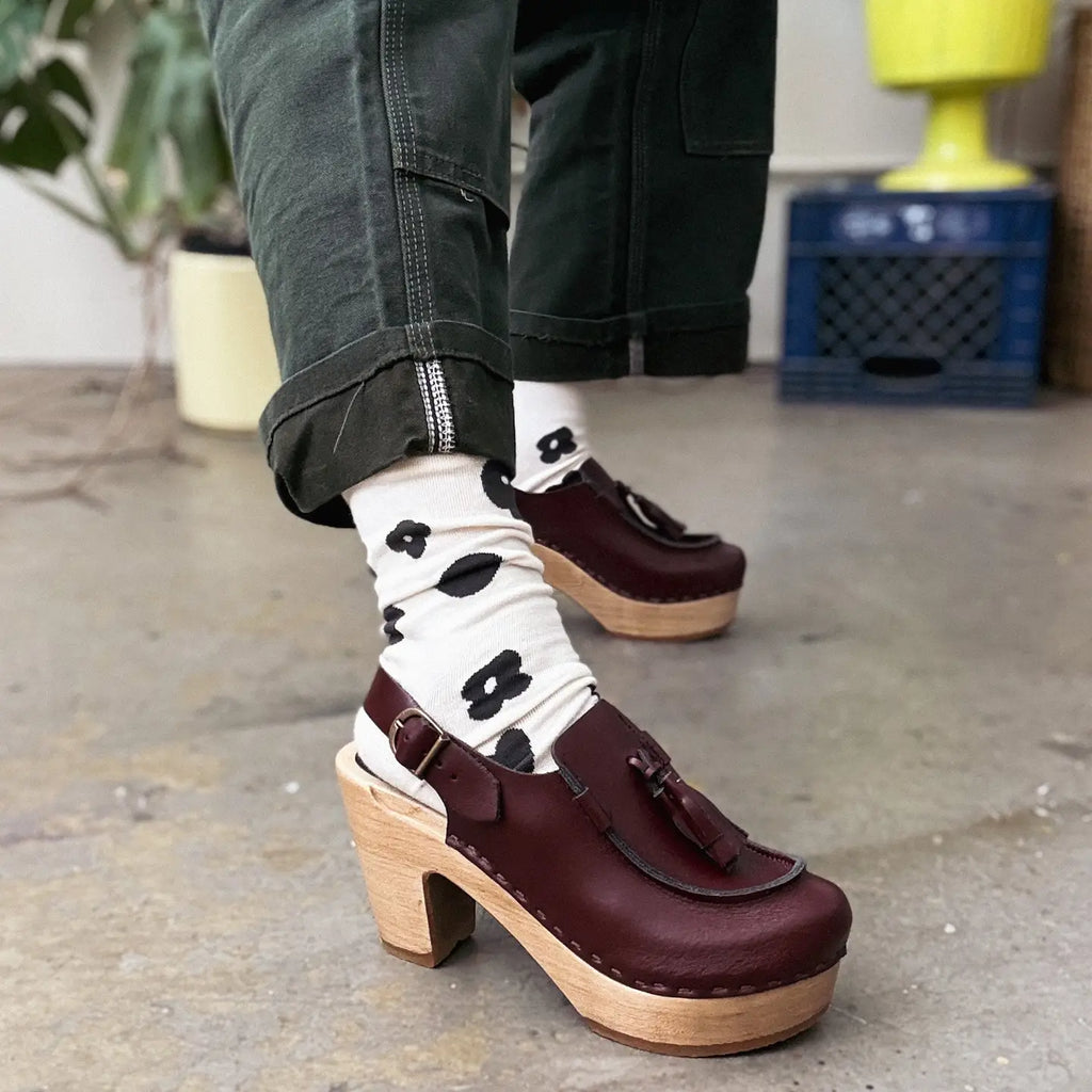 Crew Socks || Celeste || Black & Natural