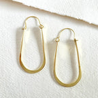 Brass Hoop Handmade Oval Earrings