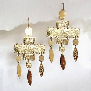 Brass Handmade Chandelier Earrings