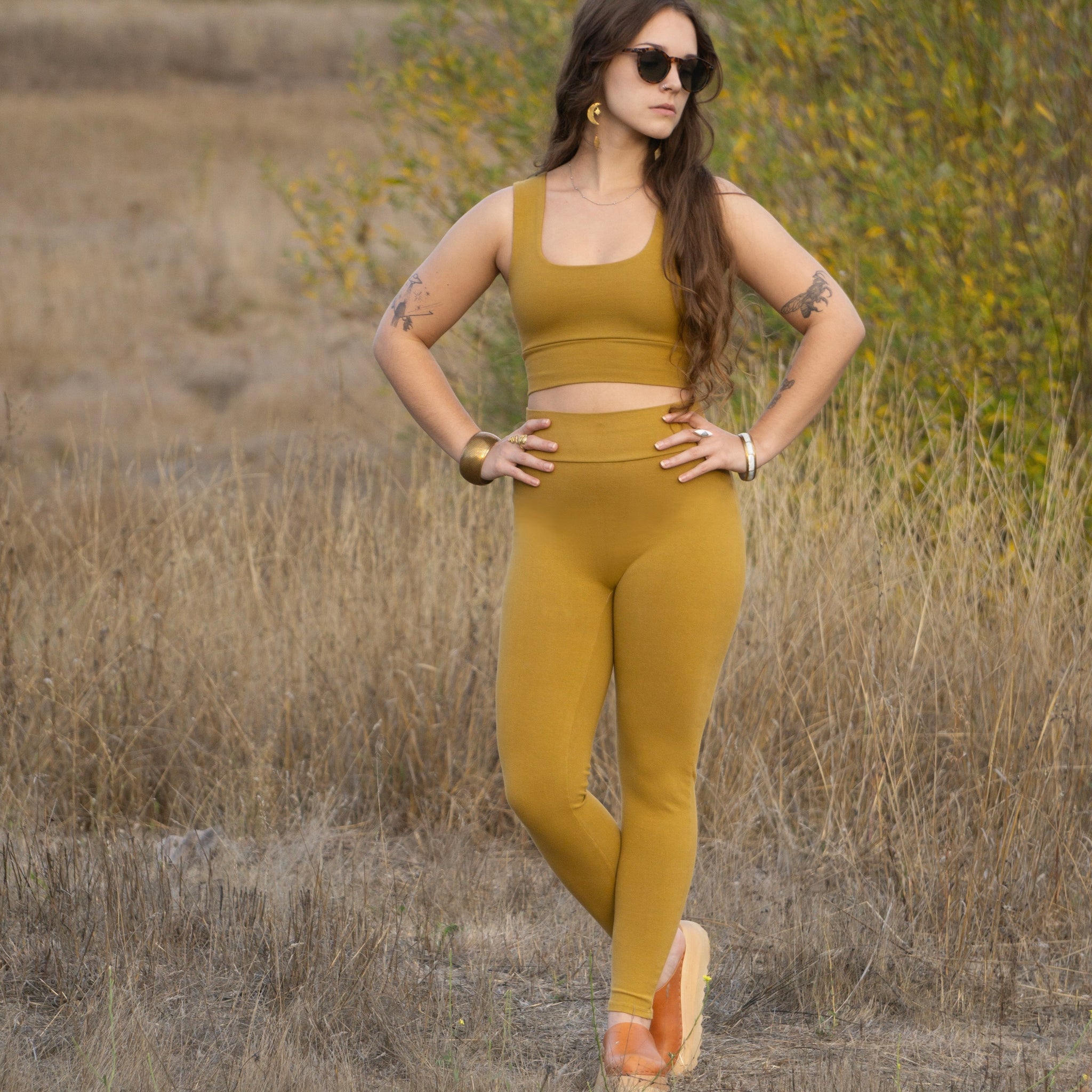 Hand-Dyed Leggings || Monsoon Gold