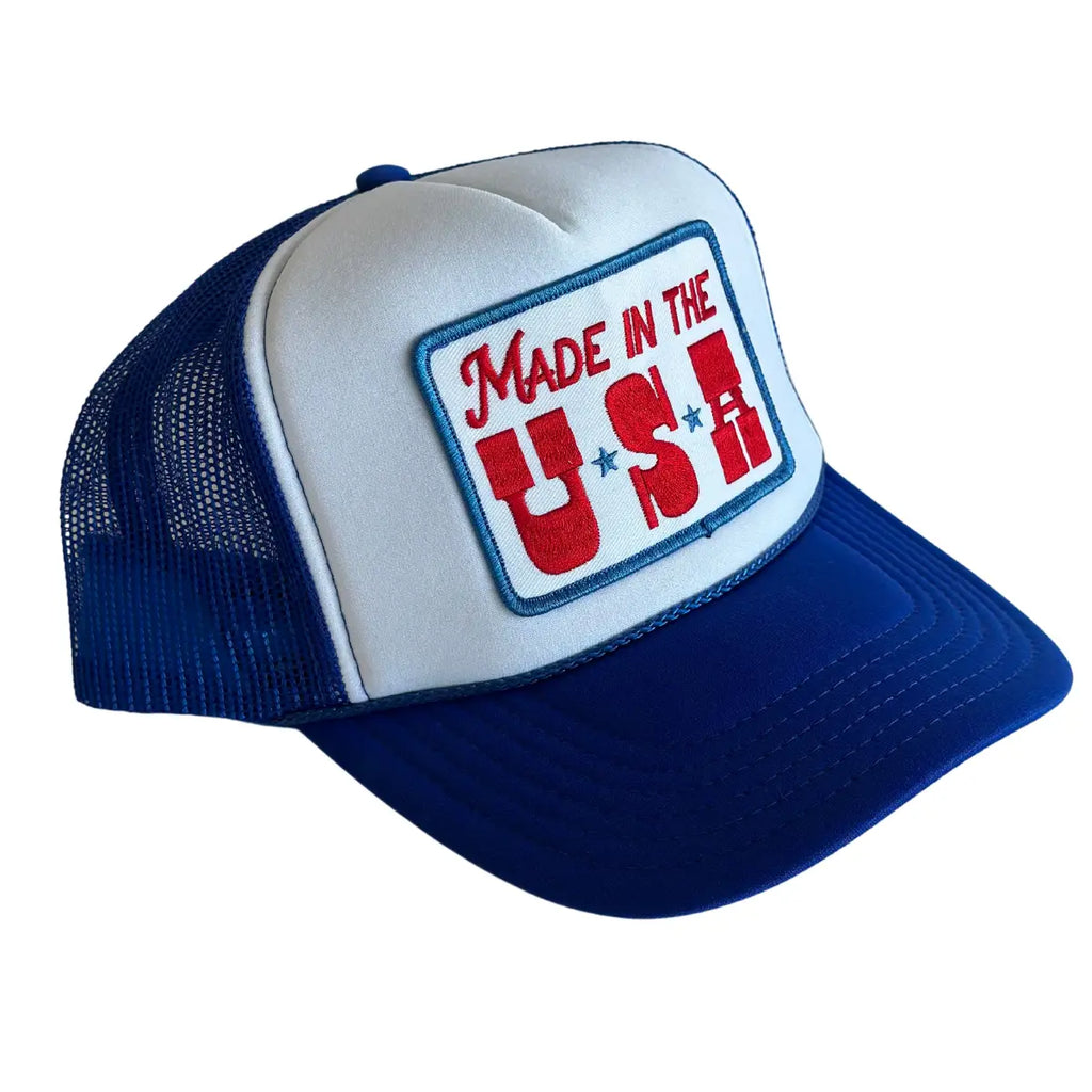 Trucker Hat || Made in the USA || Blue & White