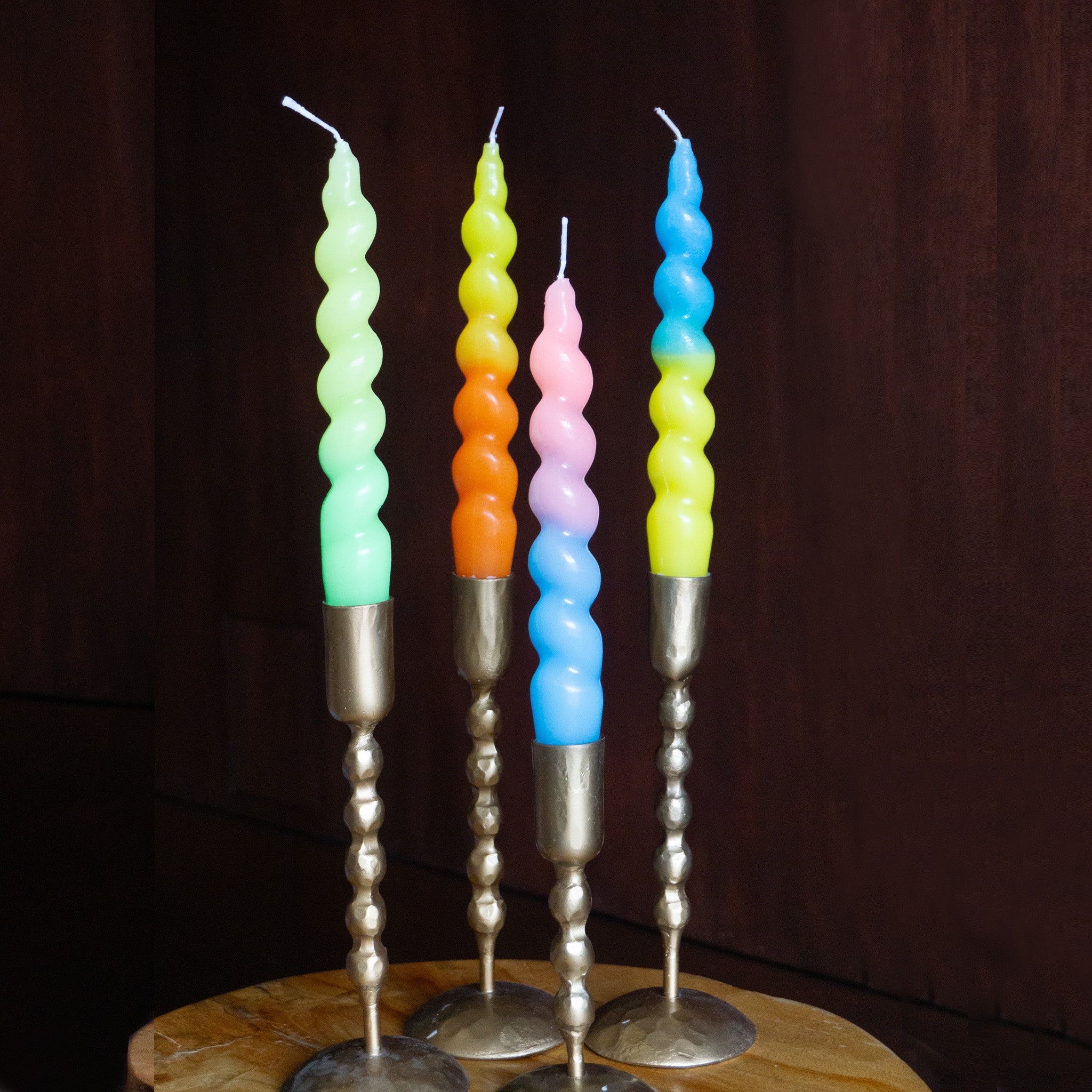 Spiral Taper Candles || Gradient