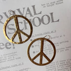 Brass Peace Sign Earrings