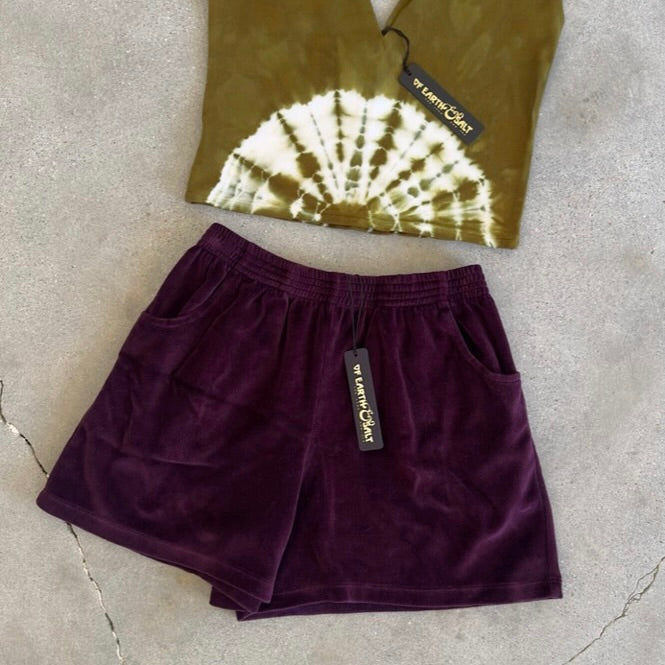 Velour Jogger Shorts || Purple || FINAL SALE