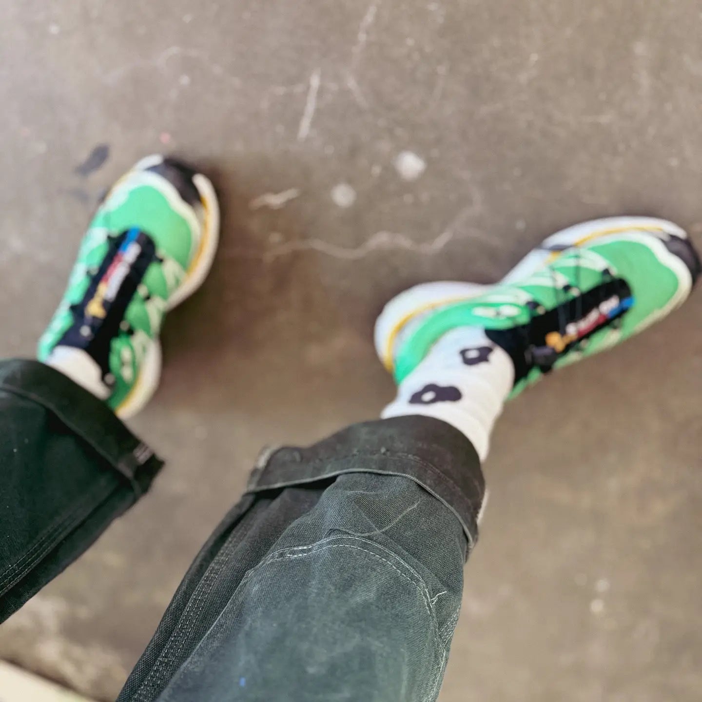 Crew Socks || Celeste || Black & Natural