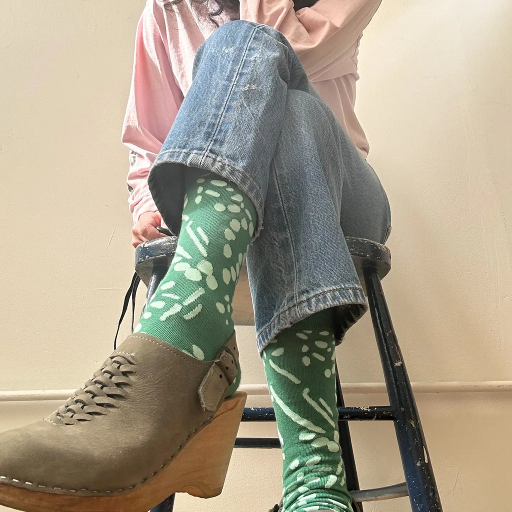 Crew Socks || Drape || Cactus & Mint