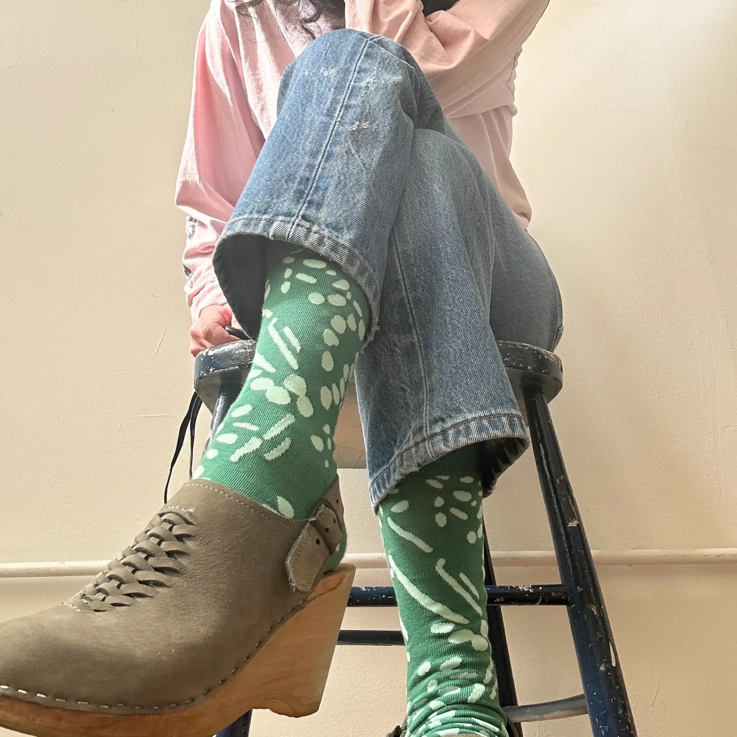 Crew Socks || Drape || Cactus & Mint