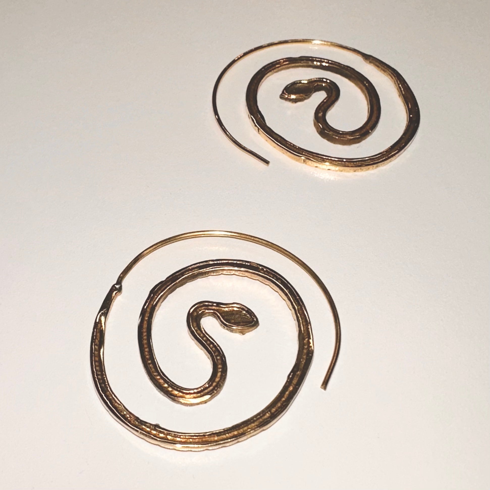 Coiled Snake Hoop Earrings