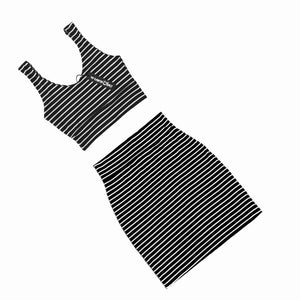 Kristina Skirt || Black & White Stripe