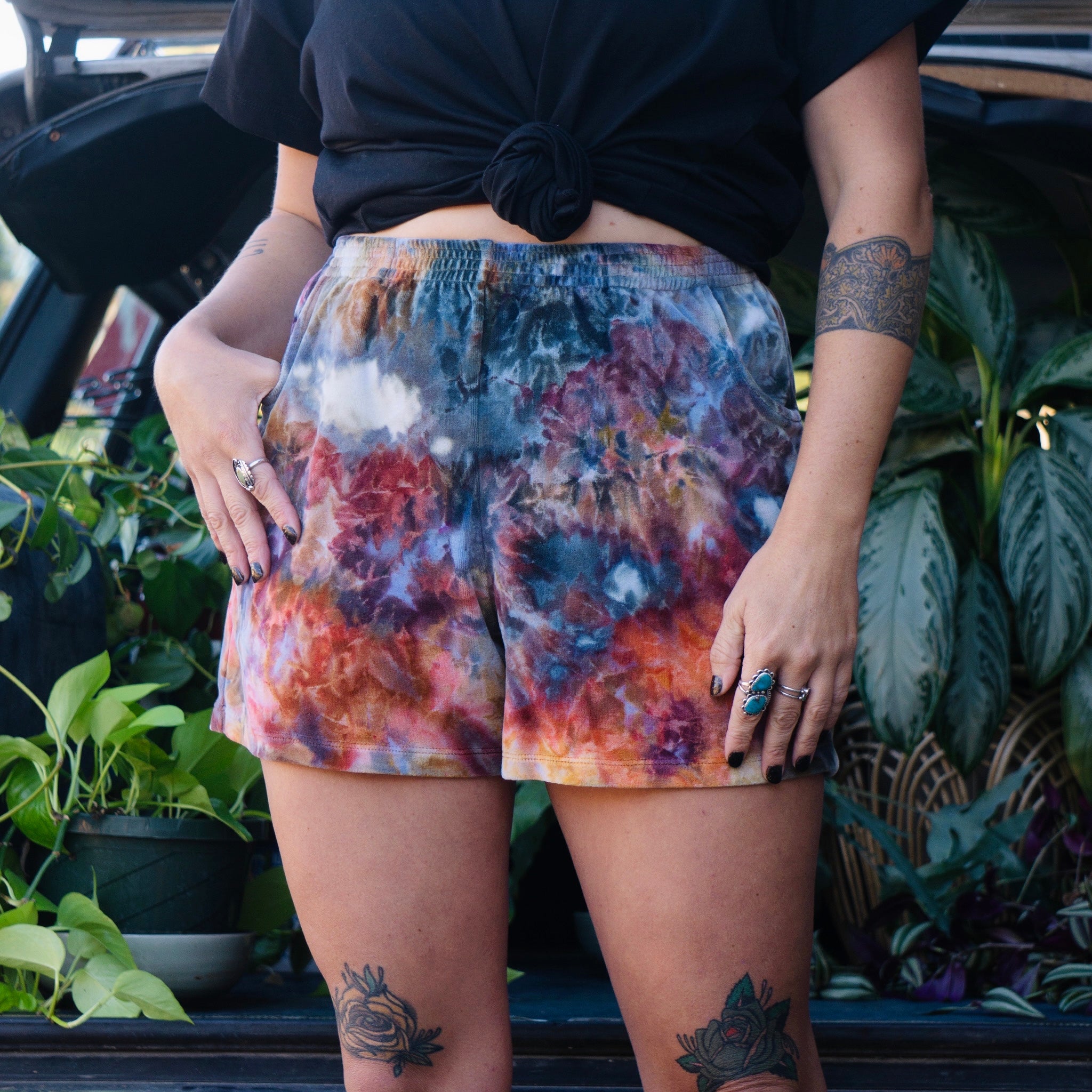 Velour Jogger Shorts || Ocean Jasper || FINAL SALE