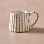 Sundara Conical Fluted Ceramic Espresso Mugs || Set of 4