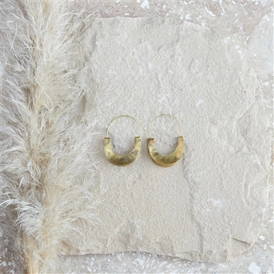 Yucca Earring || Crescent Brass