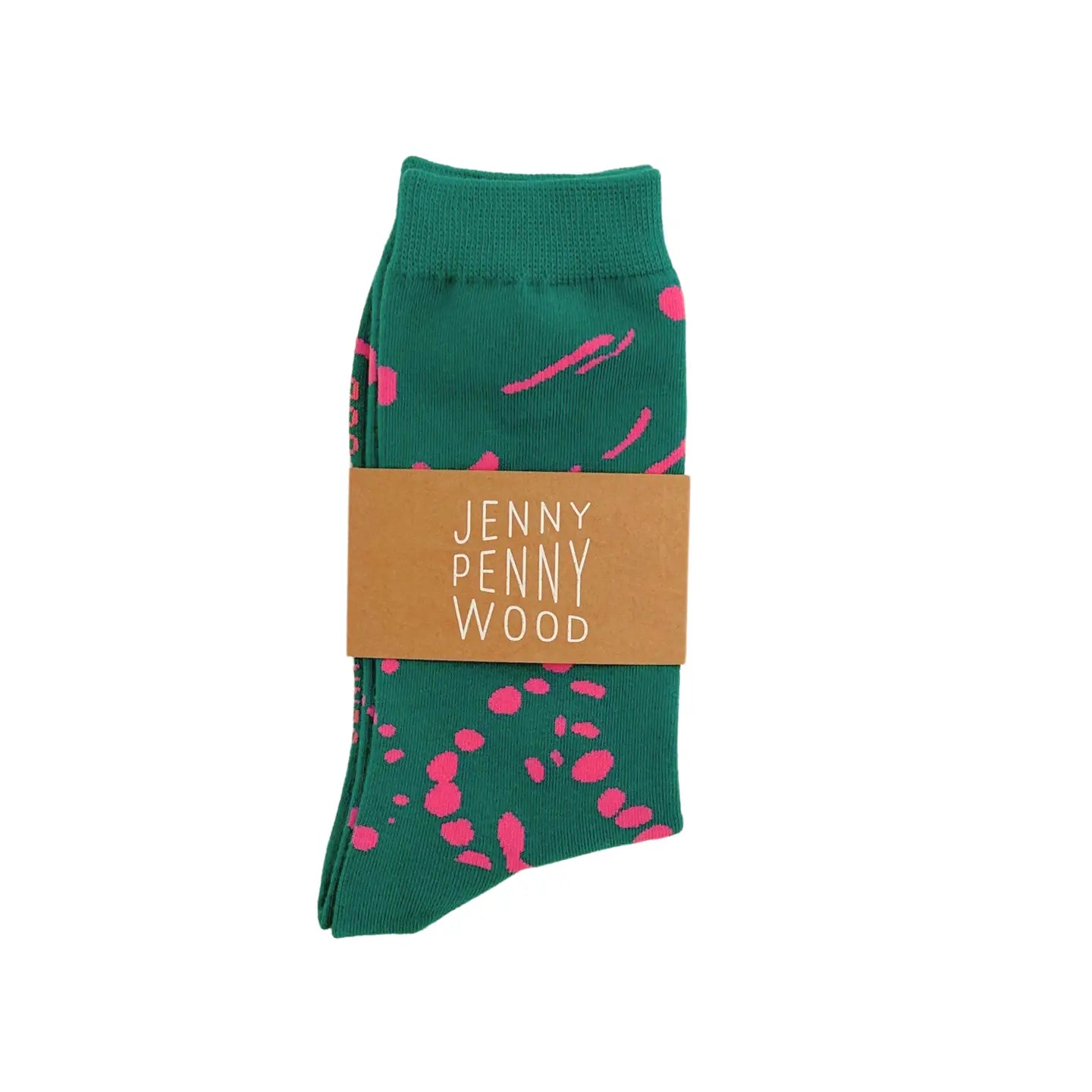 Crew Socks || Drape || Emerald & Neon Pink