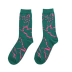 Crew Socks || Drape || Emerald & Neon Pink