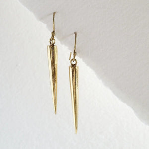 Brass Handmade Spear Earrings