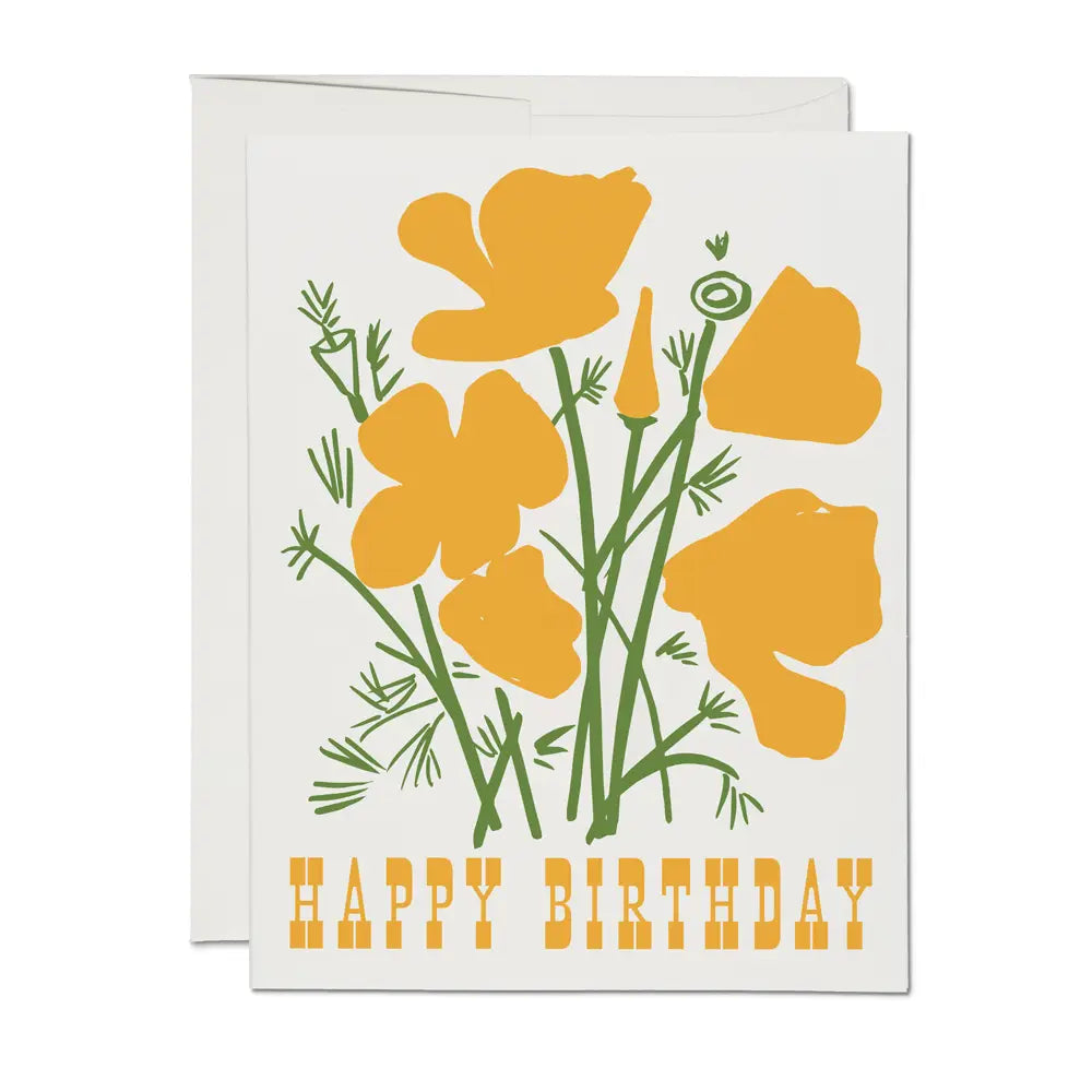 Greeting Cards || California Poppy Birthday