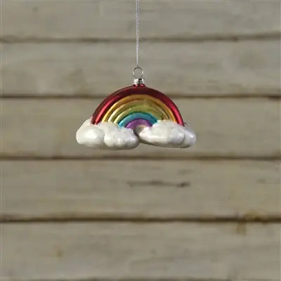 Blown Glass Rainbow Ornament