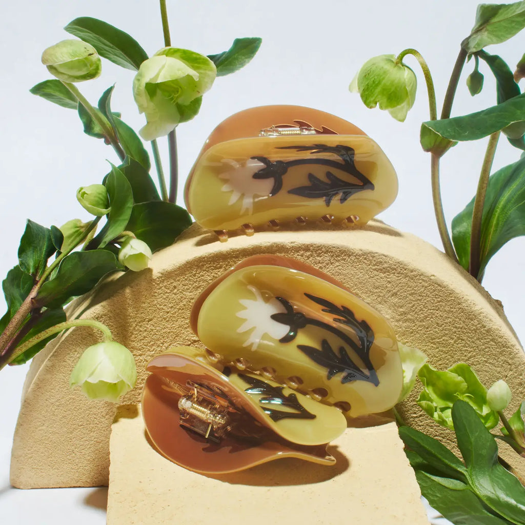 Rosehip Flower Acetate Hair Claw