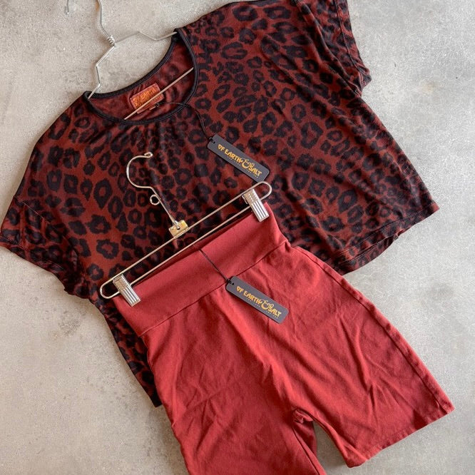 Up-Cycled Leopard Tee || Distressed Hand-Dyed Dead-Stock