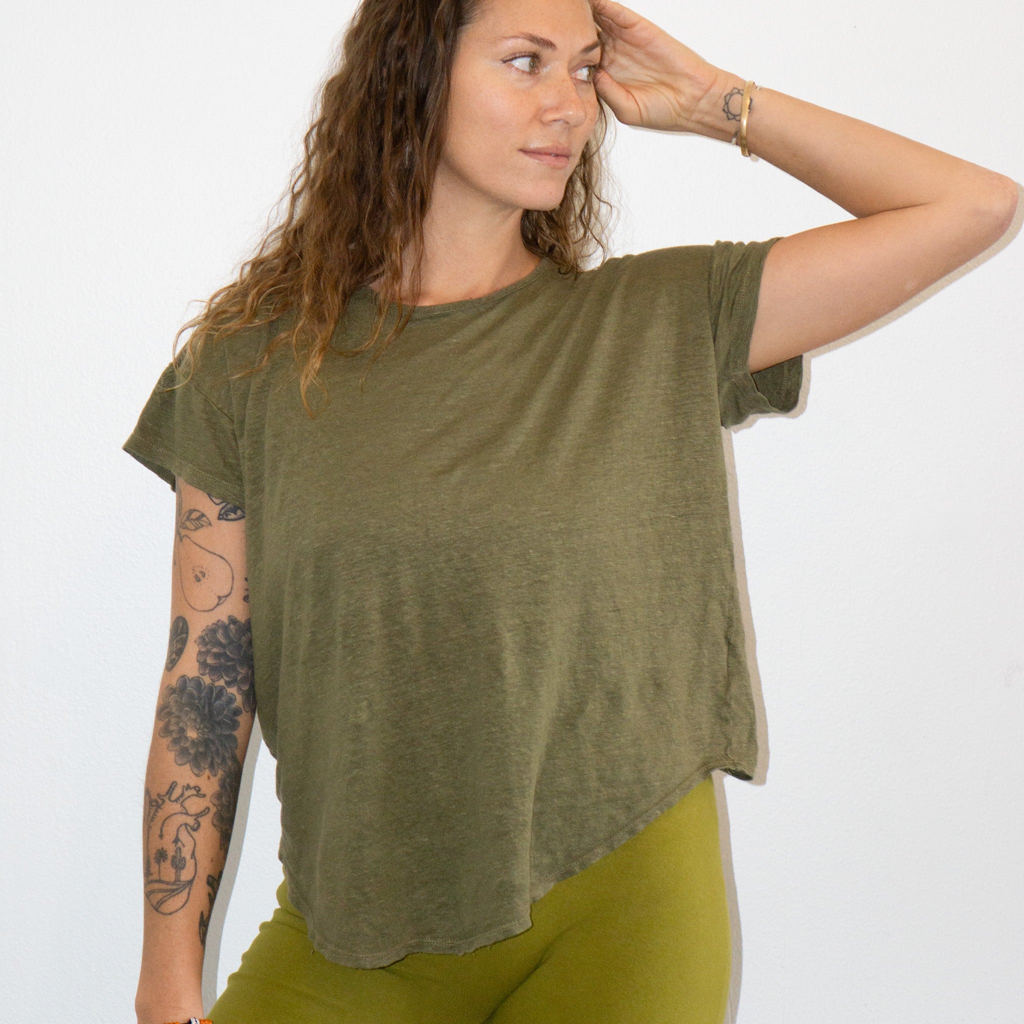 Zoe Top || Linen Jersey || Moss