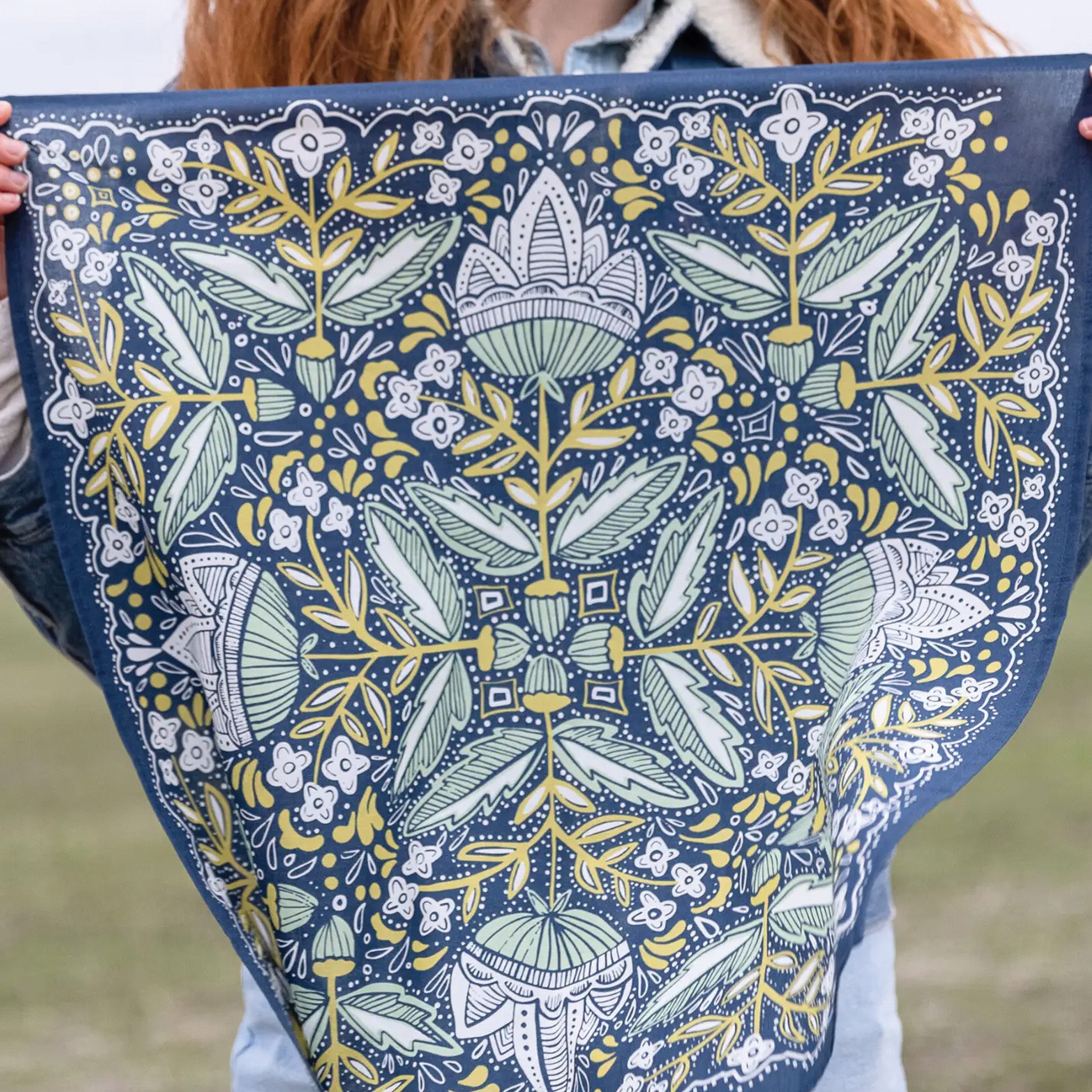 Hand-Printed Cotton Bandana