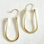 Brass Hoop Handmade Oval Earrings