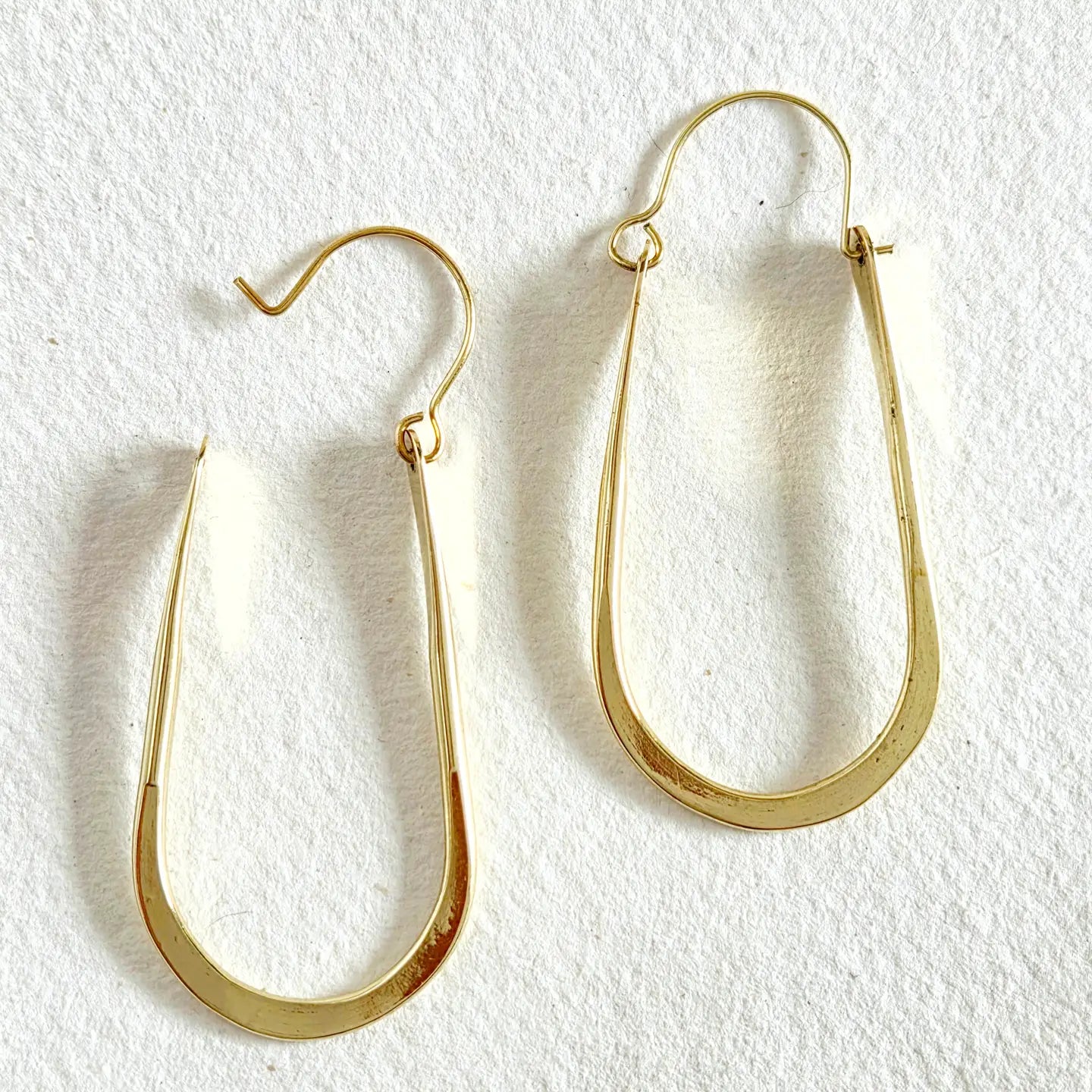 Brass Hoop Handmade Oval Earrings