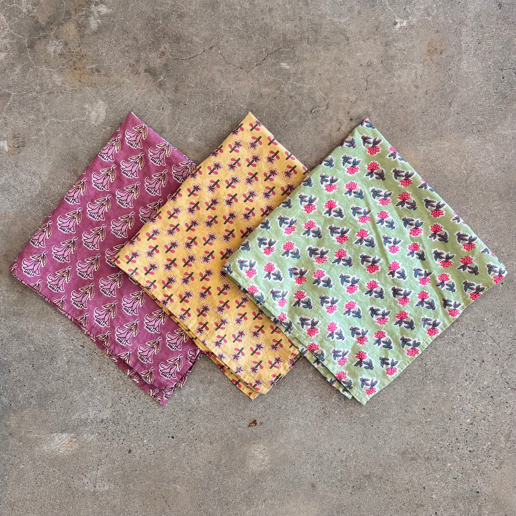 Hand-Printed Cotton Bandana