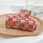 Checkerboard Rectangle Claw Clip