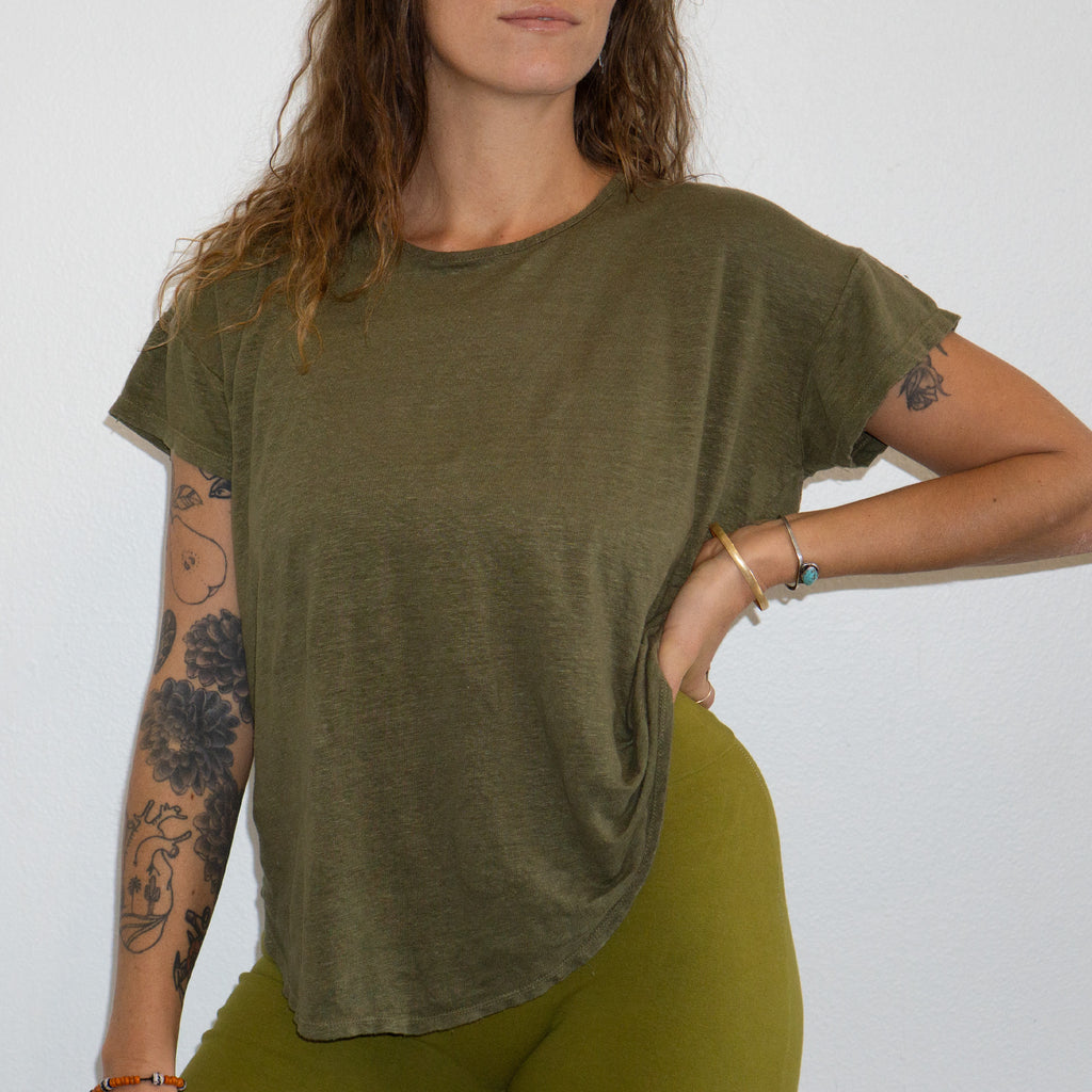 Zoe Top || Linen Jersey || Moss
