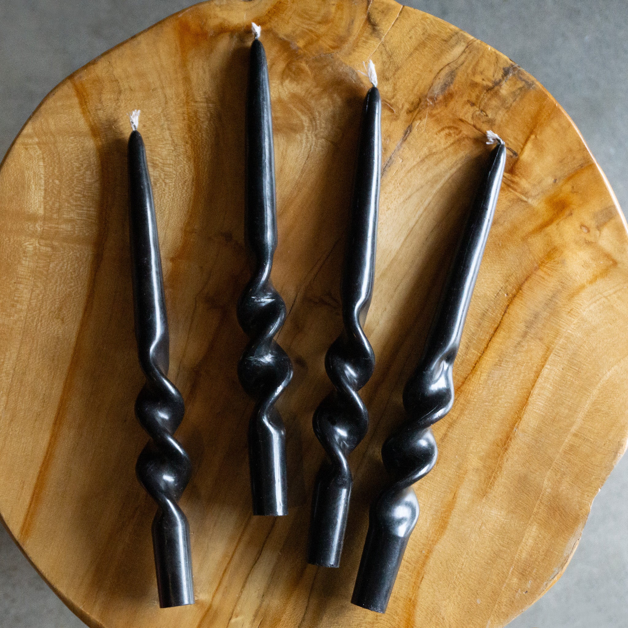 Taper Spiral Candles || Black