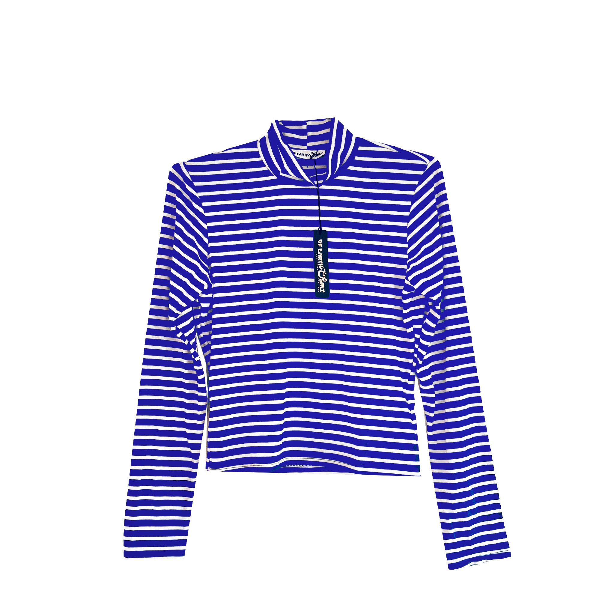 Mock Turtleneck || Blue and White Stripe