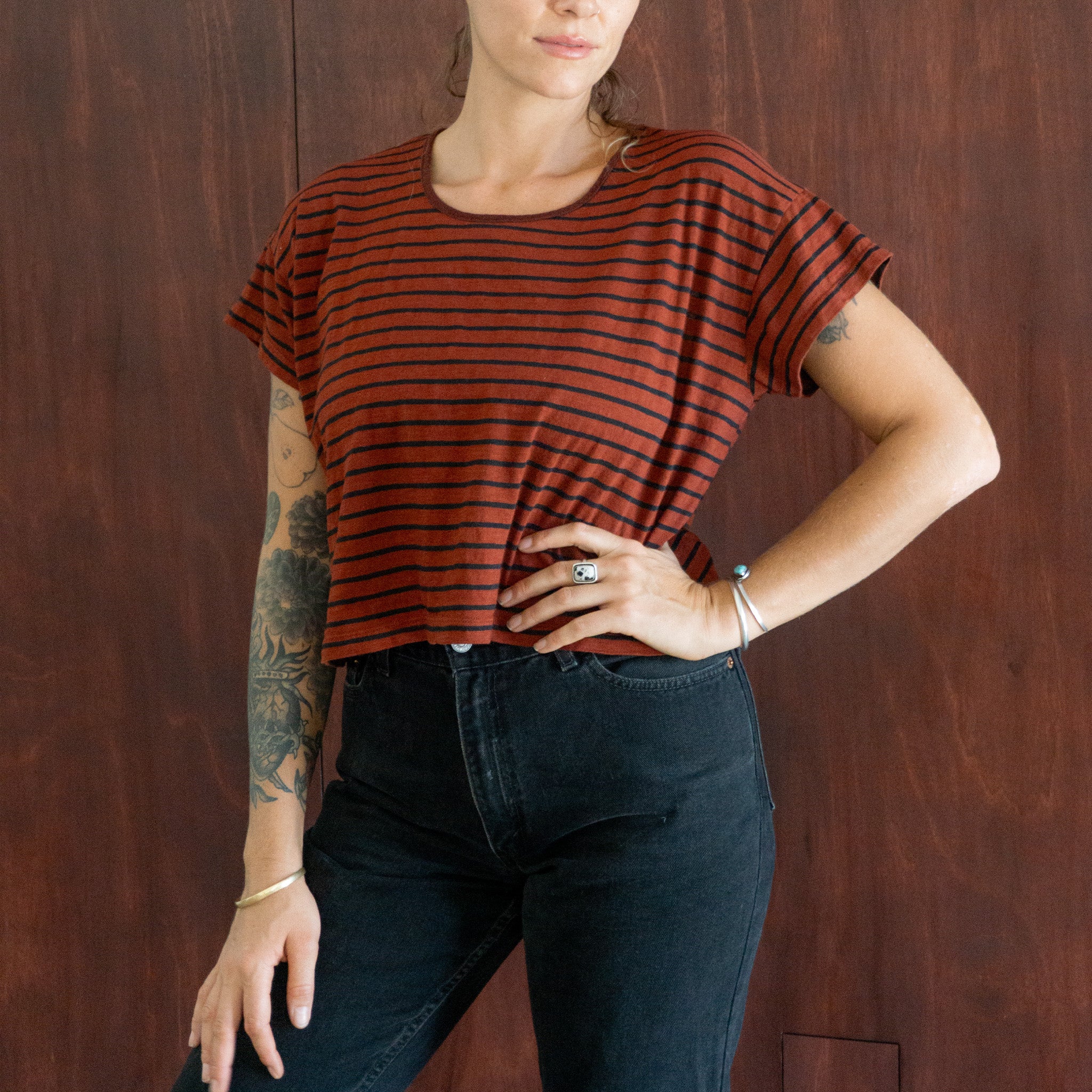 Anai Crop || Clove Stripe