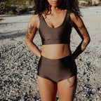 Swim Crop Tank || Hazelnut