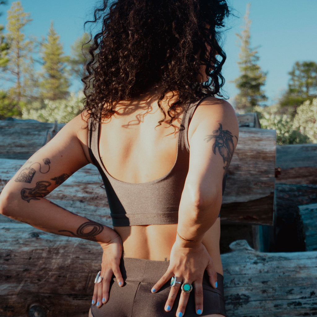 Swim Crop Tank || Hazelnut