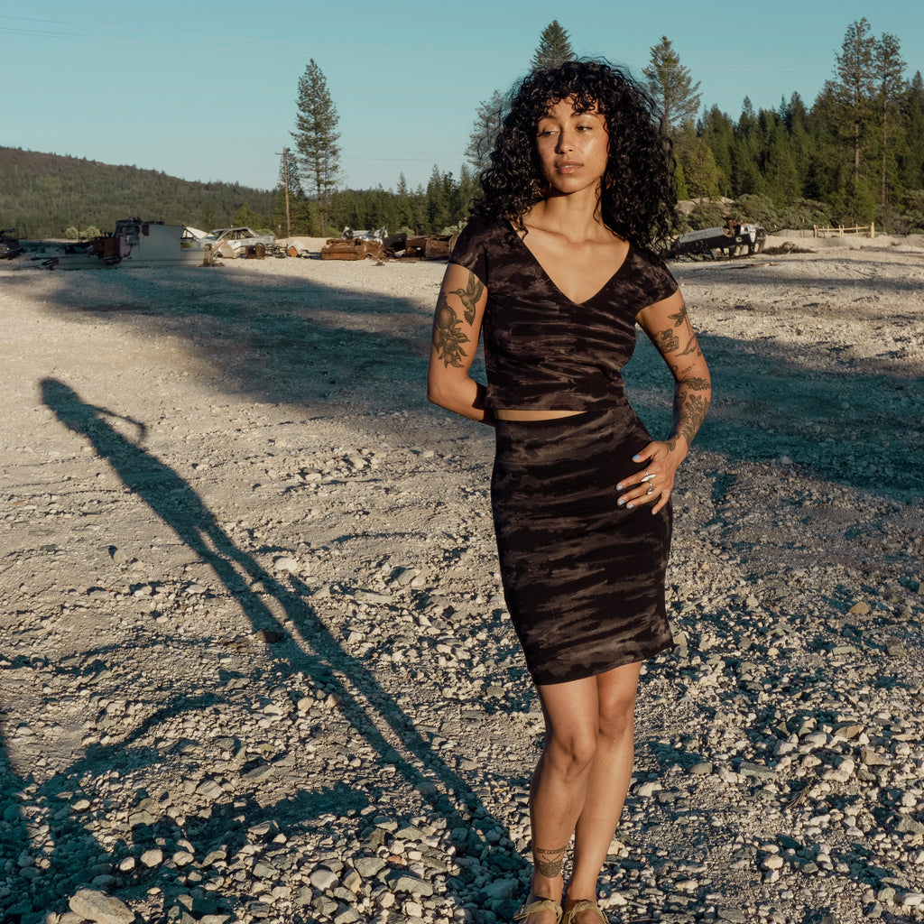 Kristina Skirt || Crinkle || Ash