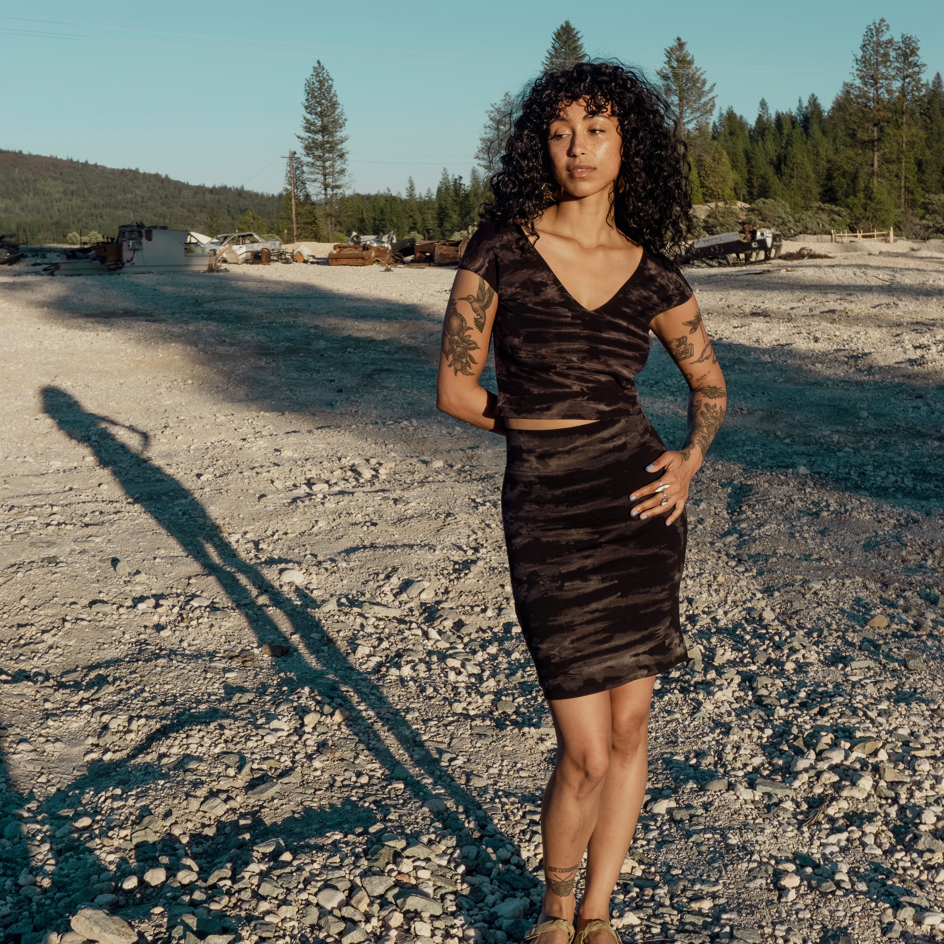 Kristina Skirt || Crinkle || Ash