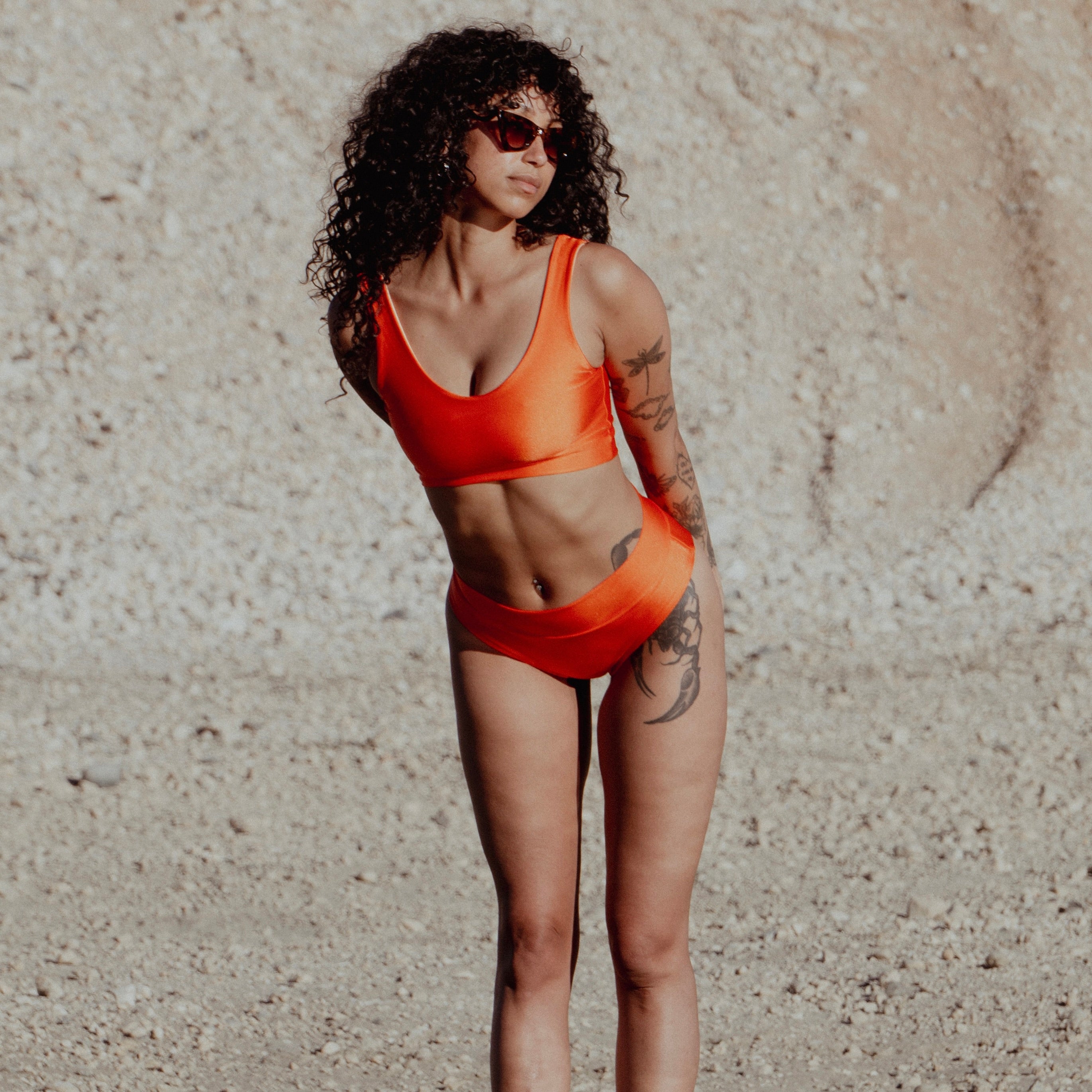 Swim Crop Tank || Tequila Sunrise