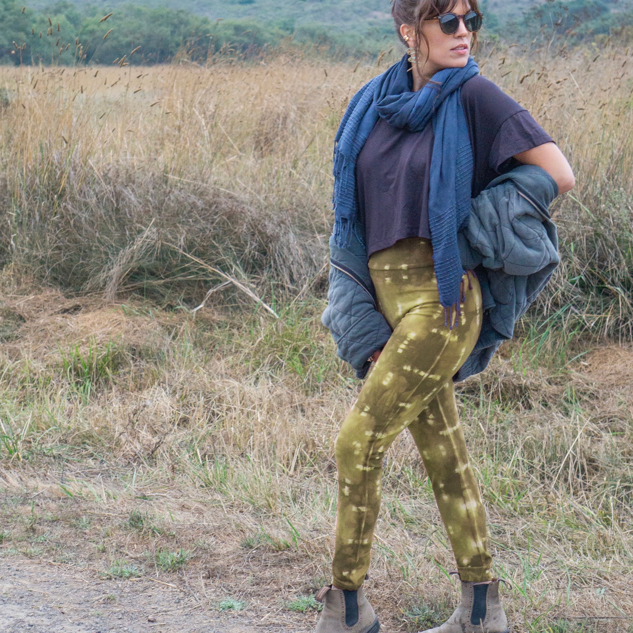 Hand-Dyed Leggings || Nirvana || Avocado