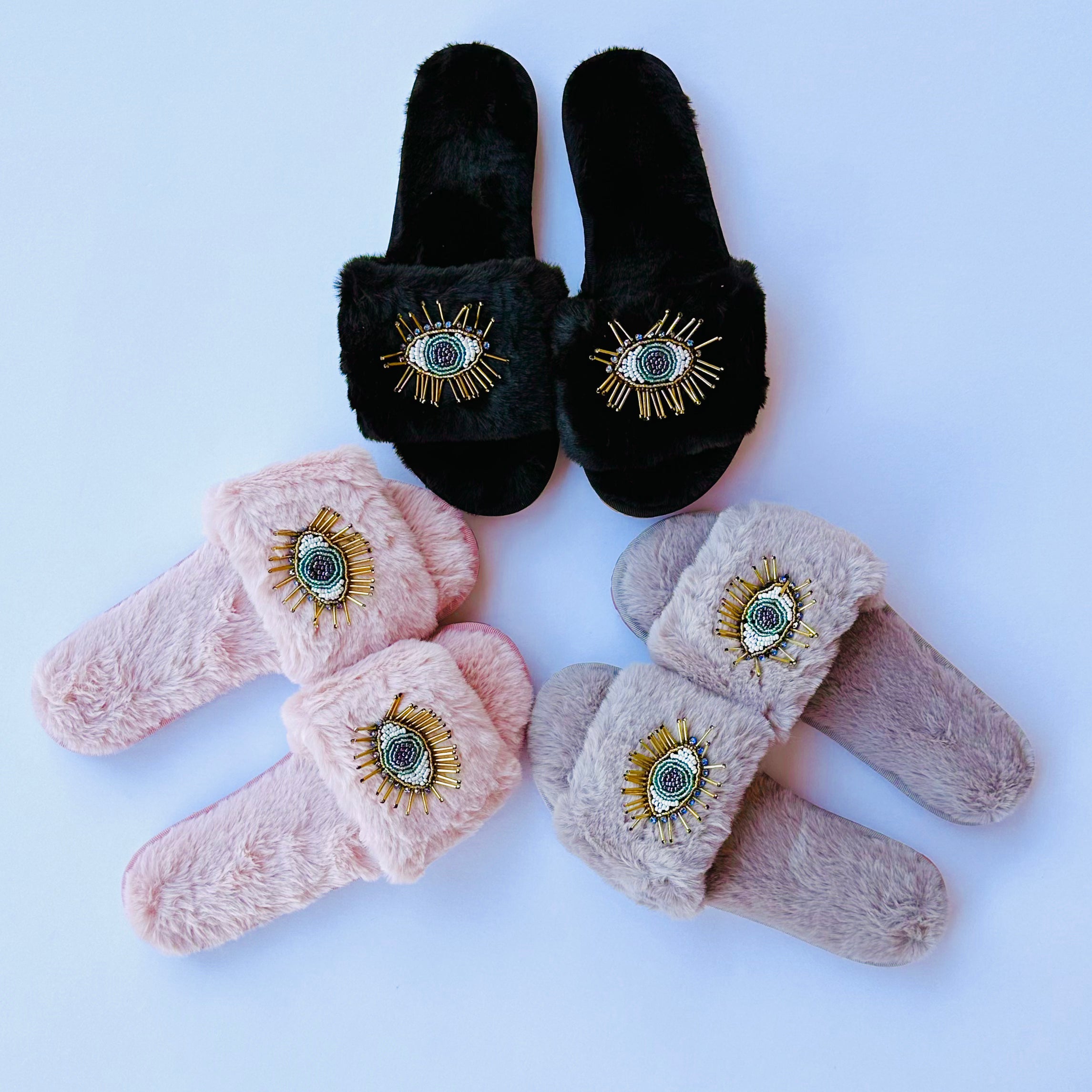 Beaded Eye Slippers