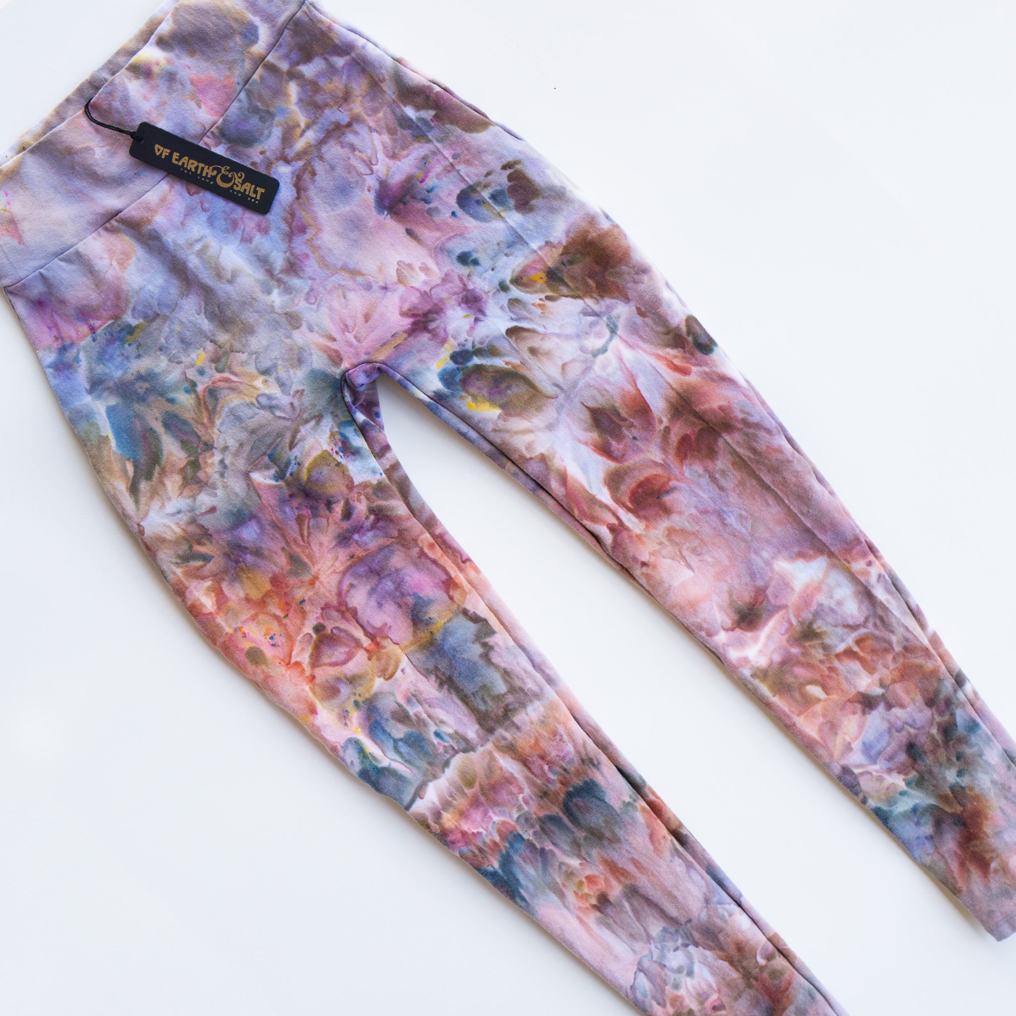 Hand-Dyed Leggings || Ice Dye || Ocean Jasper
