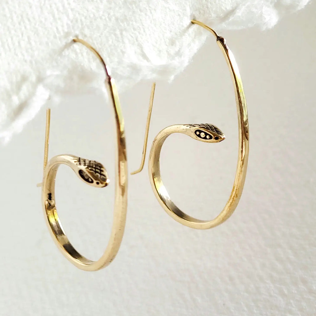 Snake Spiral Hoop Earrings