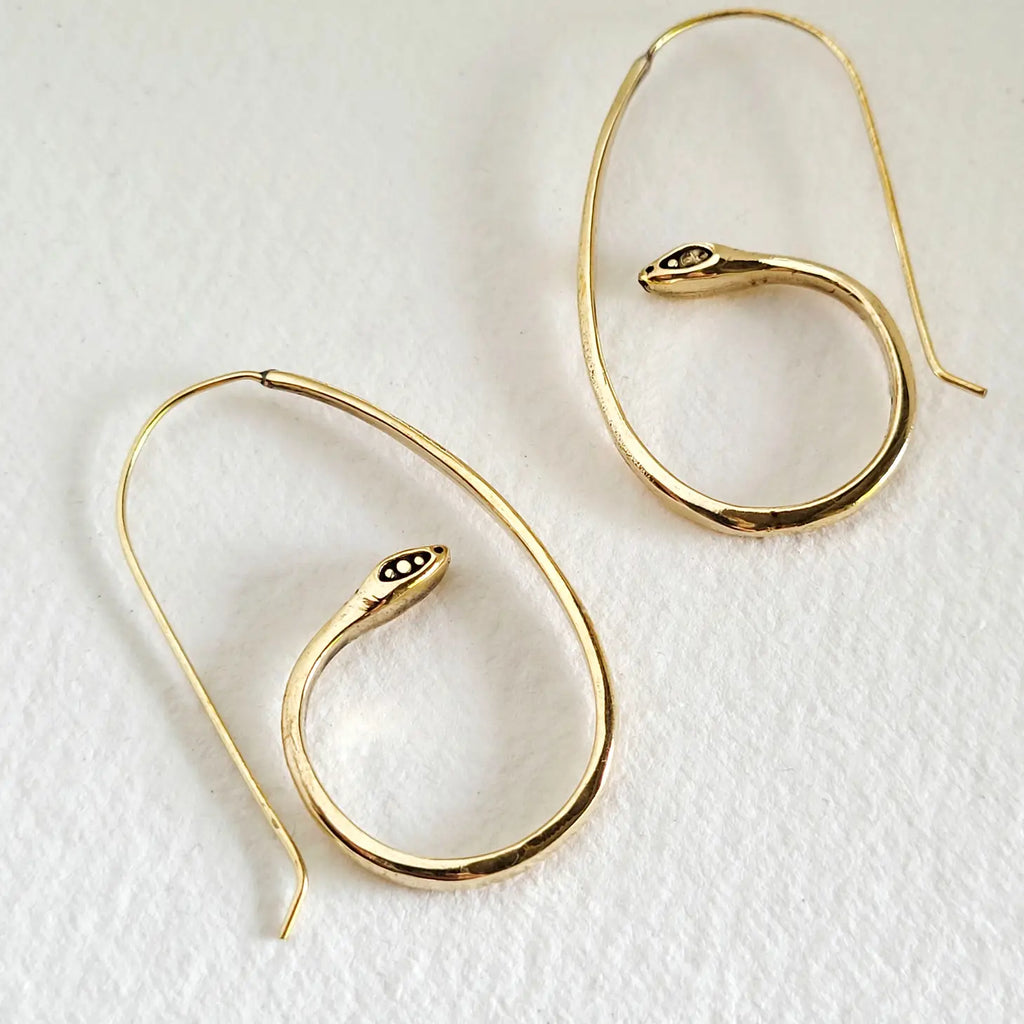 Snake Spiral Hoop Earrings