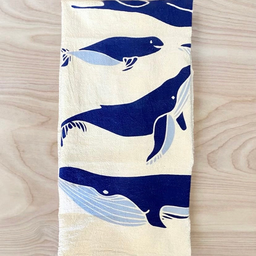 Whales Tea Towel