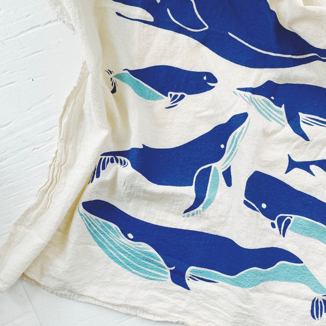 Whales Tea Towel